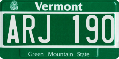 VT license plate ARJ190