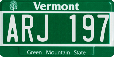 VT license plate ARJ197