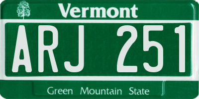 VT license plate ARJ251