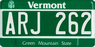 VT license plate ARJ262