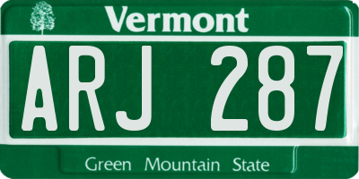 VT license plate ARJ287