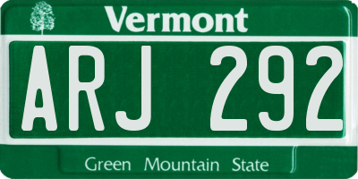 VT license plate ARJ292