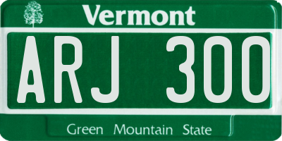 VT license plate ARJ300