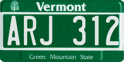 VT license plate ARJ312