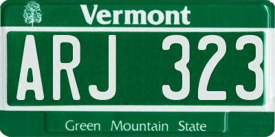VT license plate ARJ323