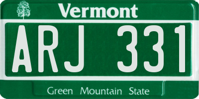 VT license plate ARJ331