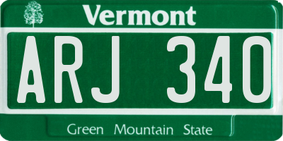 VT license plate ARJ340