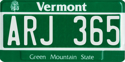 VT license plate ARJ365