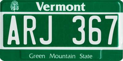 VT license plate ARJ367