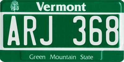 VT license plate ARJ368