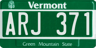 VT license plate ARJ371