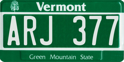 VT license plate ARJ377