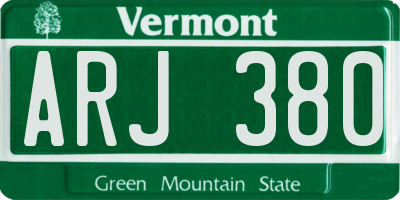 VT license plate ARJ380