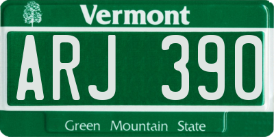 VT license plate ARJ390