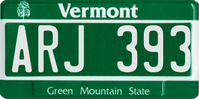 VT license plate ARJ393