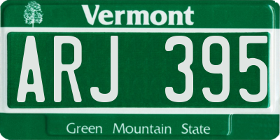 VT license plate ARJ395