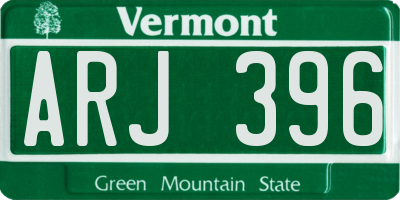 VT license plate ARJ396