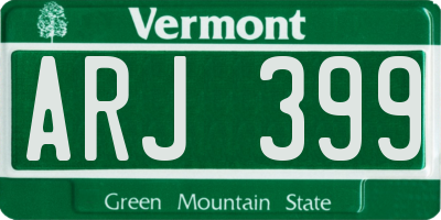 VT license plate ARJ399