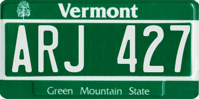 VT license plate ARJ427