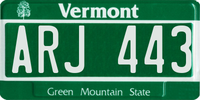 VT license plate ARJ443