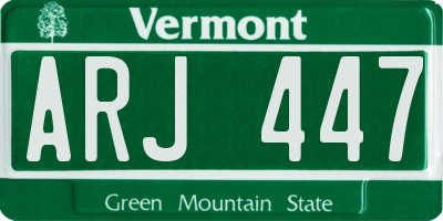 VT license plate ARJ447
