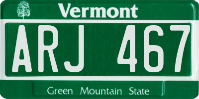 VT license plate ARJ467