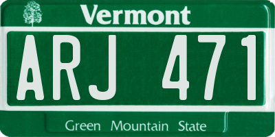 VT license plate ARJ471