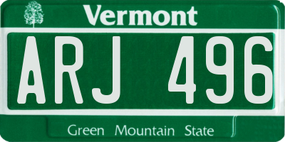 VT license plate ARJ496