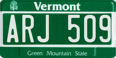 VT license plate ARJ509