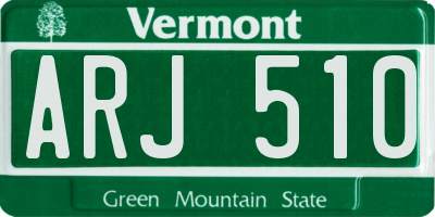 VT license plate ARJ510