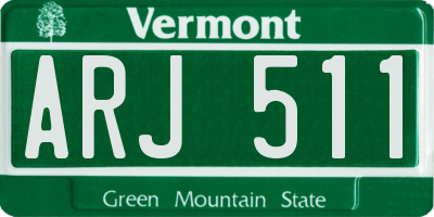 VT license plate ARJ511