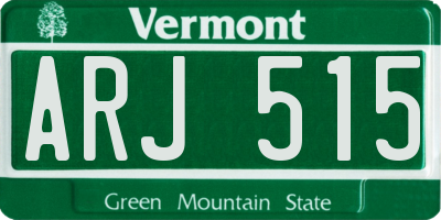VT license plate ARJ515