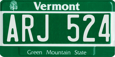 VT license plate ARJ524