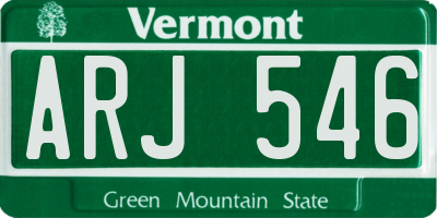 VT license plate ARJ546