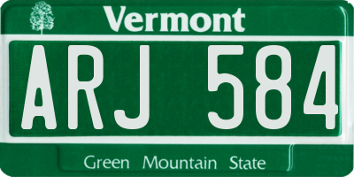 VT license plate ARJ584