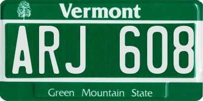 VT license plate ARJ608