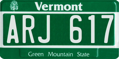 VT license plate ARJ617