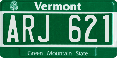 VT license plate ARJ621