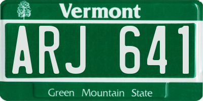 VT license plate ARJ641