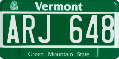 VT license plate ARJ648