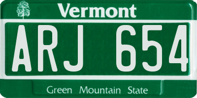 VT license plate ARJ654