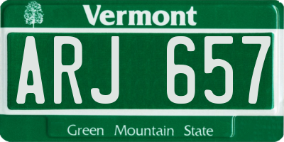VT license plate ARJ657