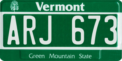VT license plate ARJ673