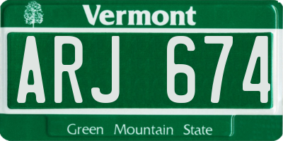 VT license plate ARJ674
