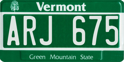 VT license plate ARJ675