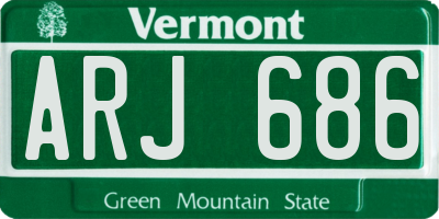 VT license plate ARJ686