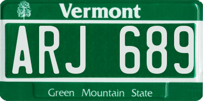 VT license plate ARJ689