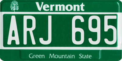 VT license plate ARJ695