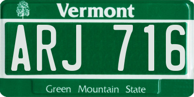 VT license plate ARJ716