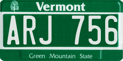 VT license plate ARJ756